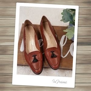 Salvatore Ferragamo Leather Tassel Flats